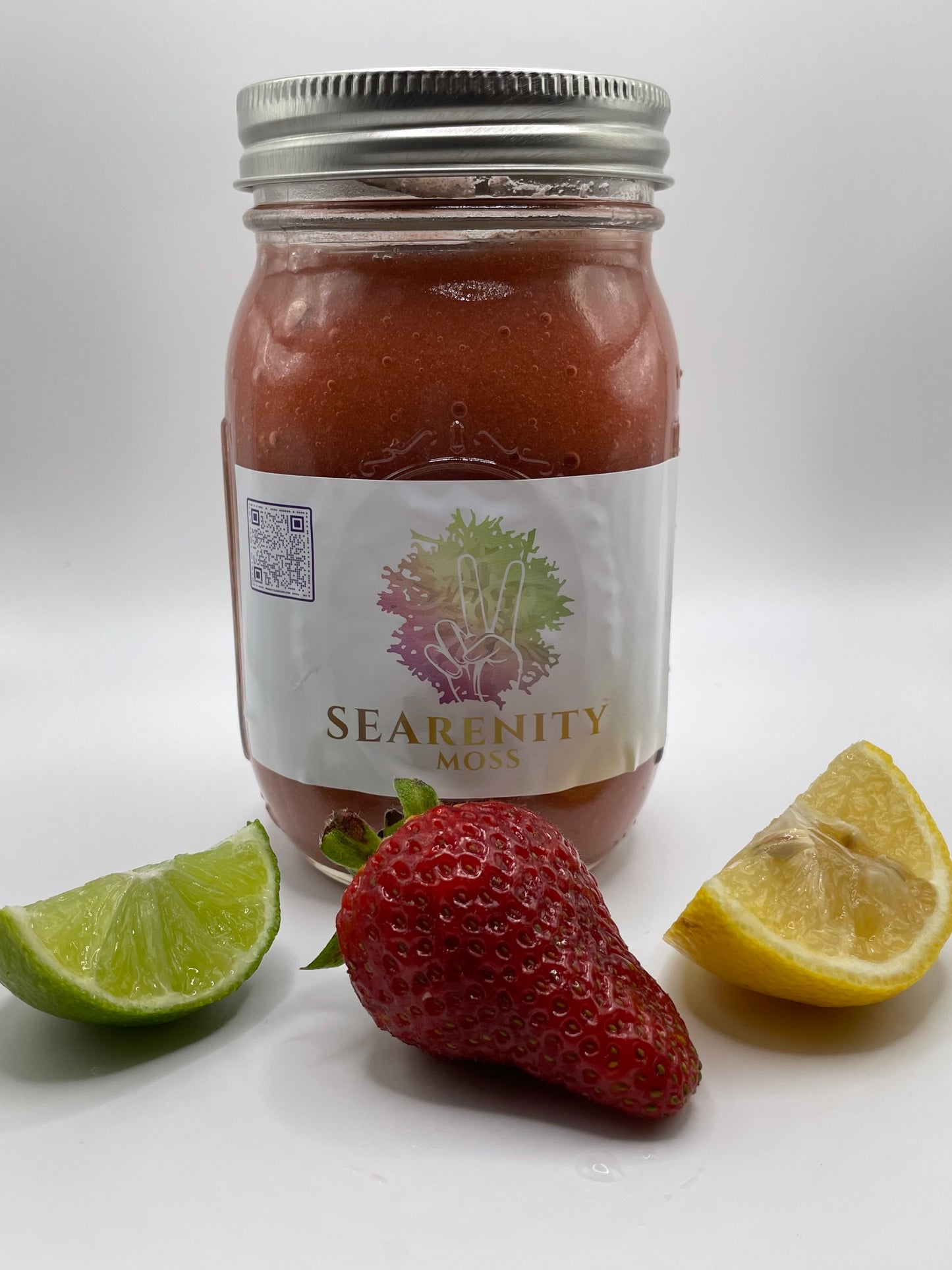 16 Oz Jar Full Spectrum Sea Moss Gel- STRAWBERRY LEMONADE